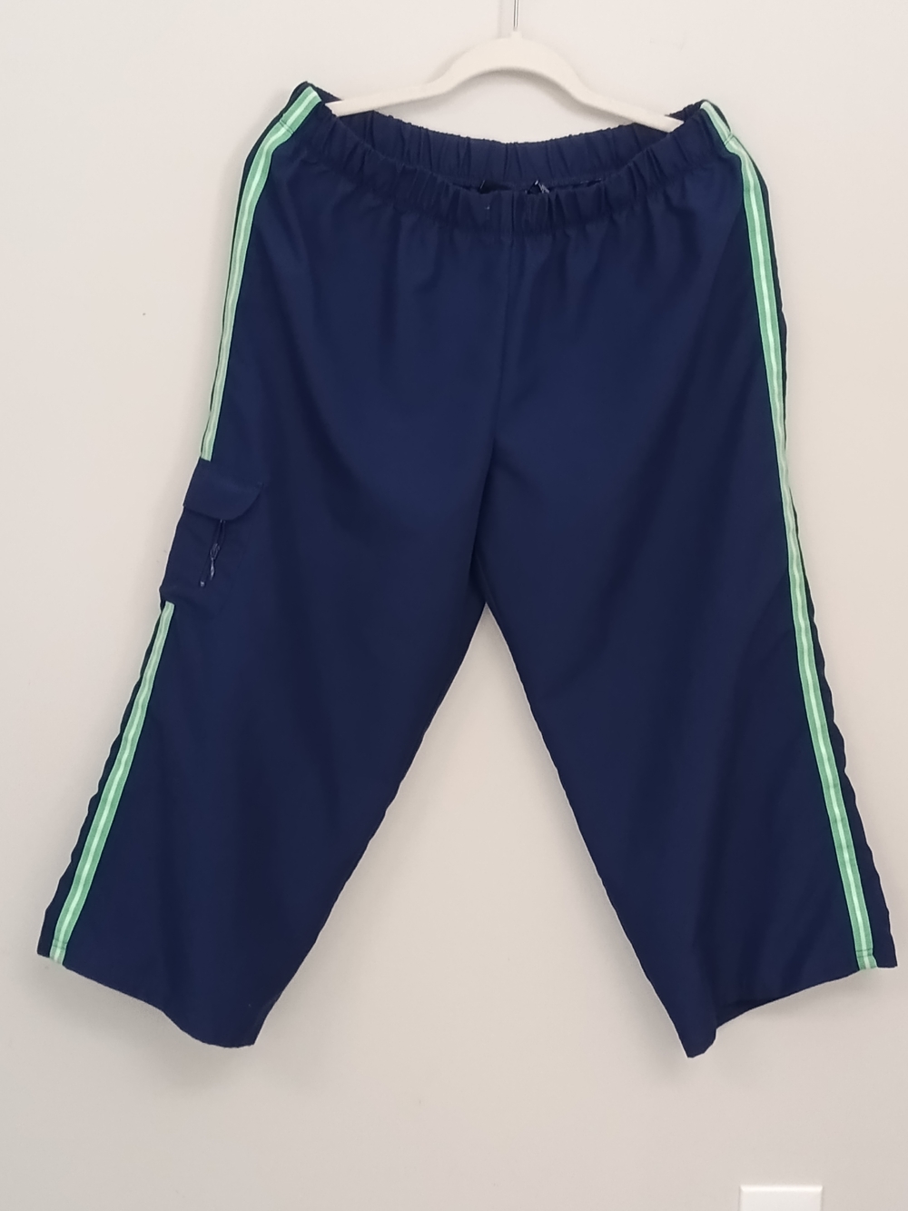 VTG Tek Gear Y2K Women's Athletic Capri Cargo Blue Striped Pants Streetwear L